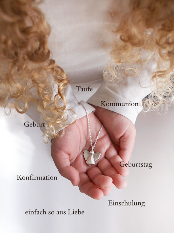 Schutzengel Kette für Kinder, Mädchen. Geschenk zu Taufe, Geburt, Kommunion, Konfirmation, Einschulung oder einfach so aus Liebe. Geschenkidee für Kinder und Babys.